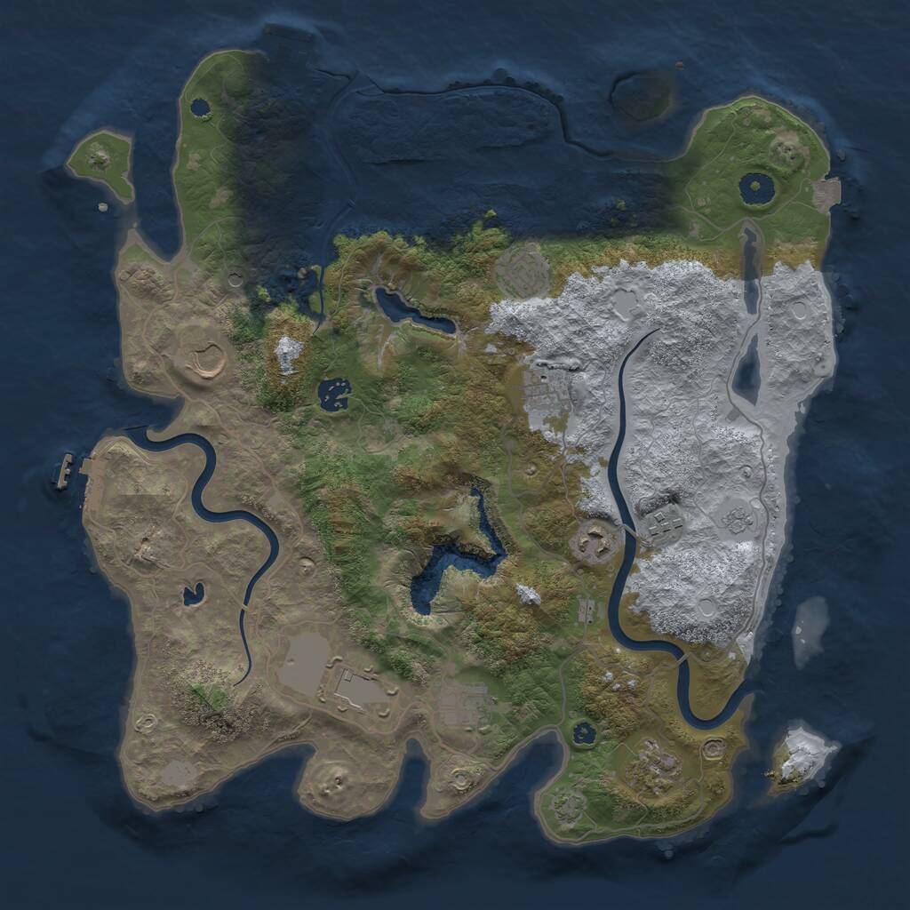 Rust Map: Procedural Map, Size: 4000, Seed: 1278644914, 15 Monuments