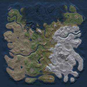 Thumbnail Rust Map: Procedural Map, Size: 5000, Seed: 313162160, 17 Monuments