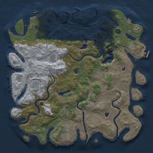 Thumbnail Rust Map: Procedural Map, Size: 4500, Seed: 655700134, 19 Monuments