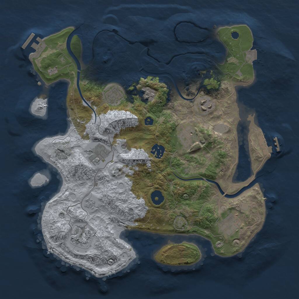 Rust Map: Procedural Map, Size: 3300, Seed: 1003662057, 14 Monuments