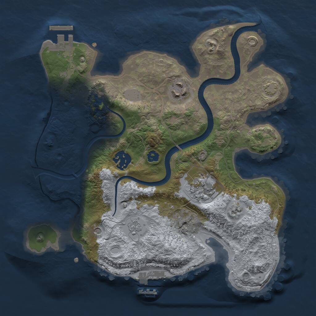 Rust Map: Procedural Map, Size: 2700, Seed: 1786190530, 9 Monuments