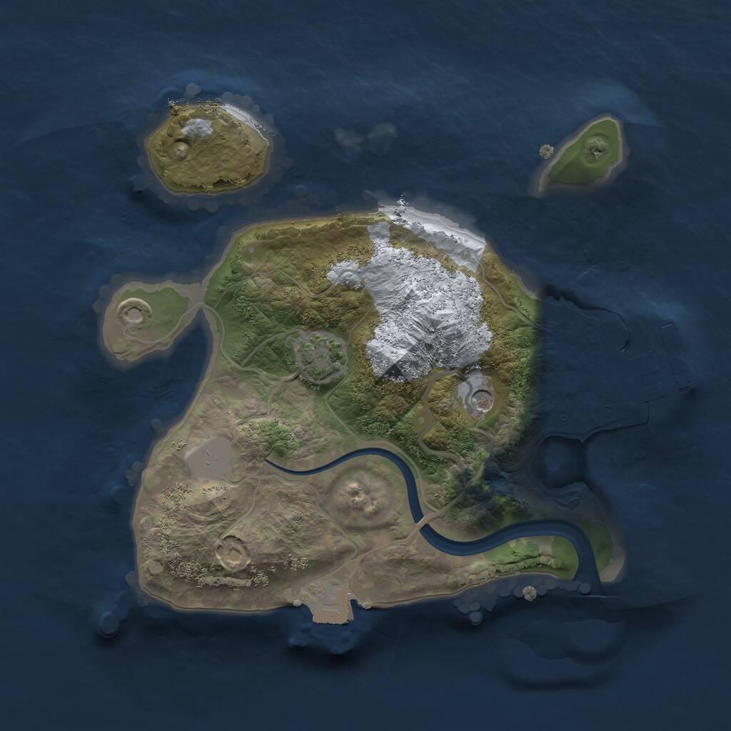 Rust Map: Procedural Map, Size: 2100, Seed: 24681, 4 Monuments