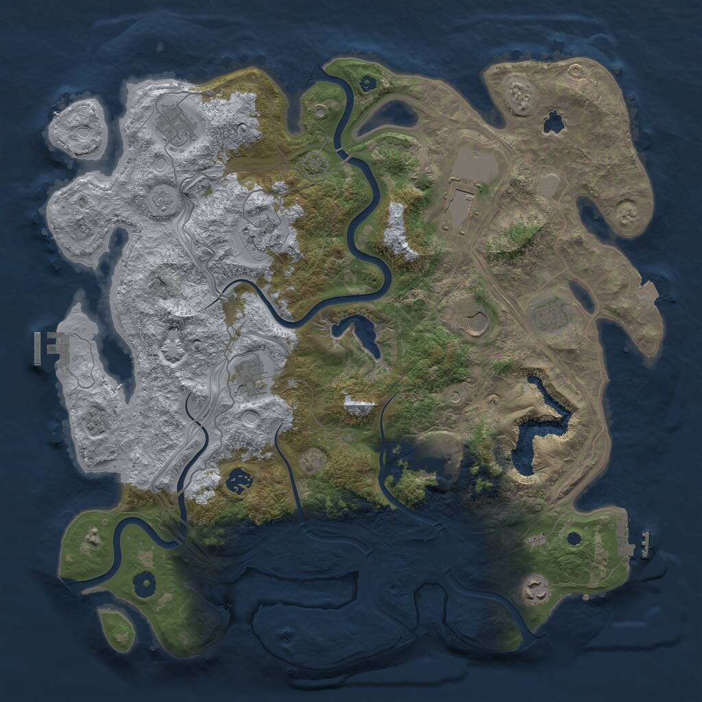 Rust Map: Procedural Map, Size: 4250, Seed: 1812918456, 16 Monuments
