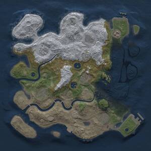 Thumbnail Rust Map: Procedural Map, Size: 3500, Seed: 523498583, 14 Monuments