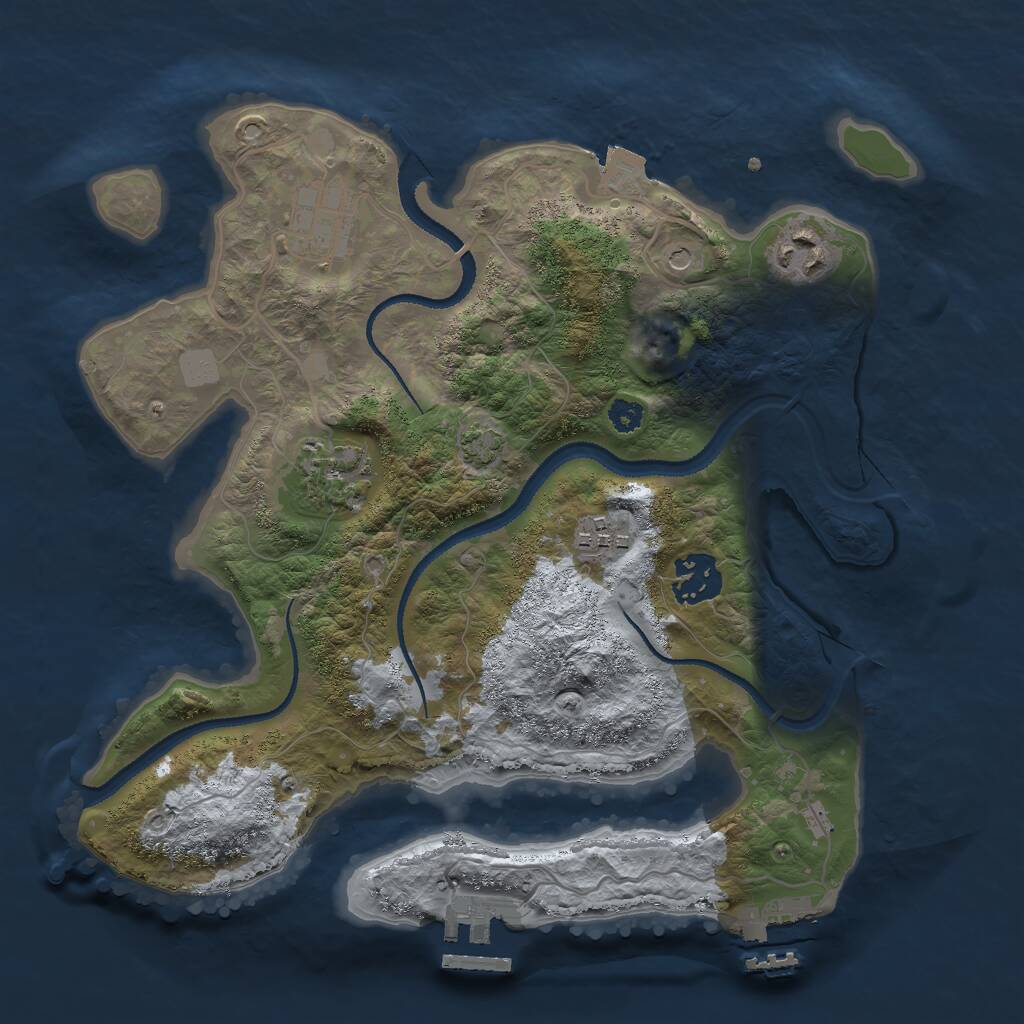 Rust Map: Procedural Map, Size: 3000, Seed: 10164, 10 Monuments
