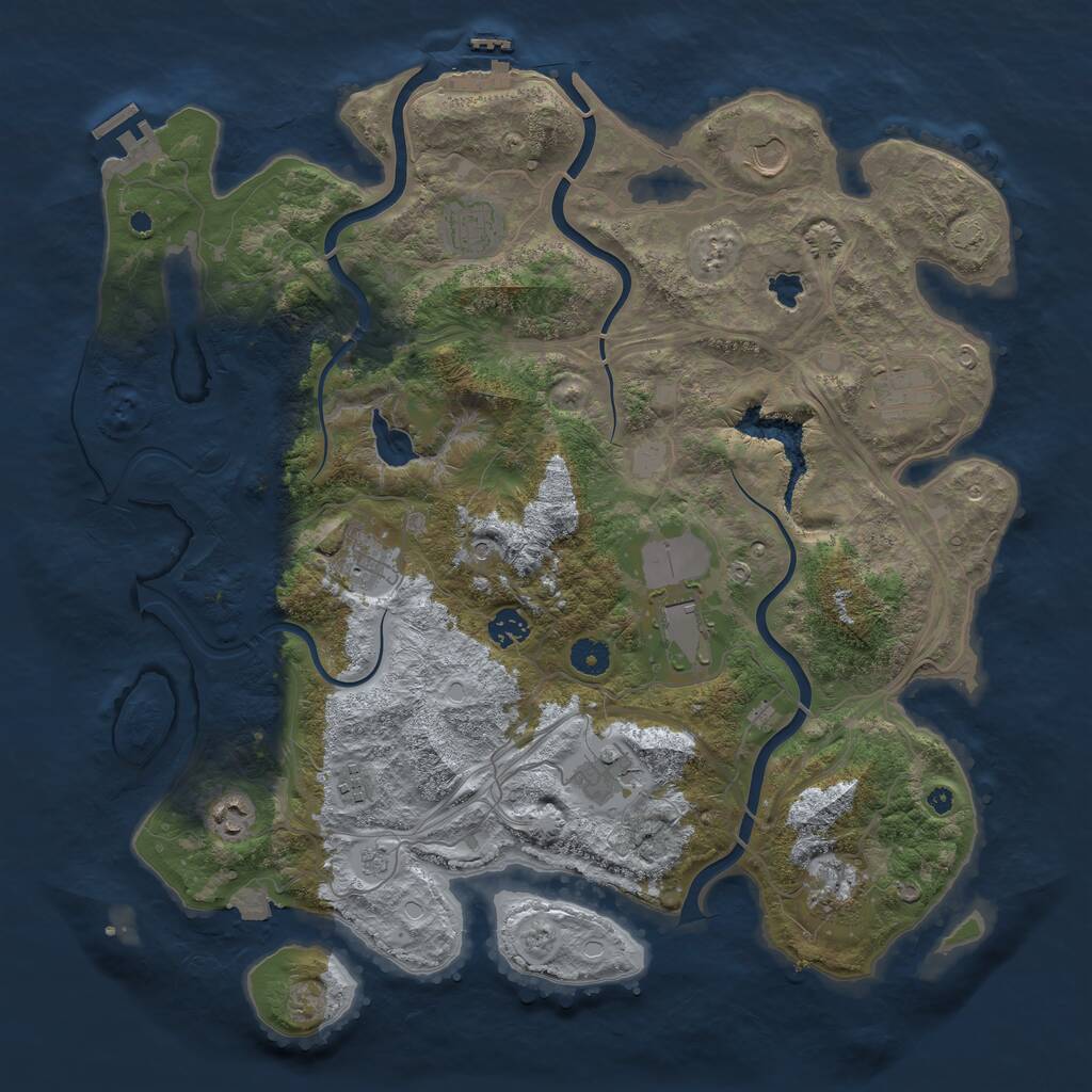 Rust Map: Procedural Map, Size: 4250, Seed: 388560265, 16 Monuments