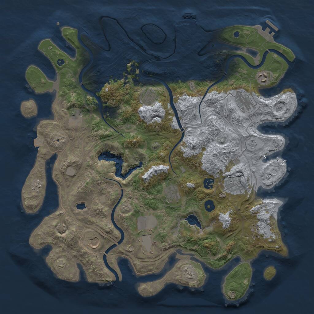 Rust Map: Procedural Map, Size: 4250, Seed: 510219654, 17 Monuments