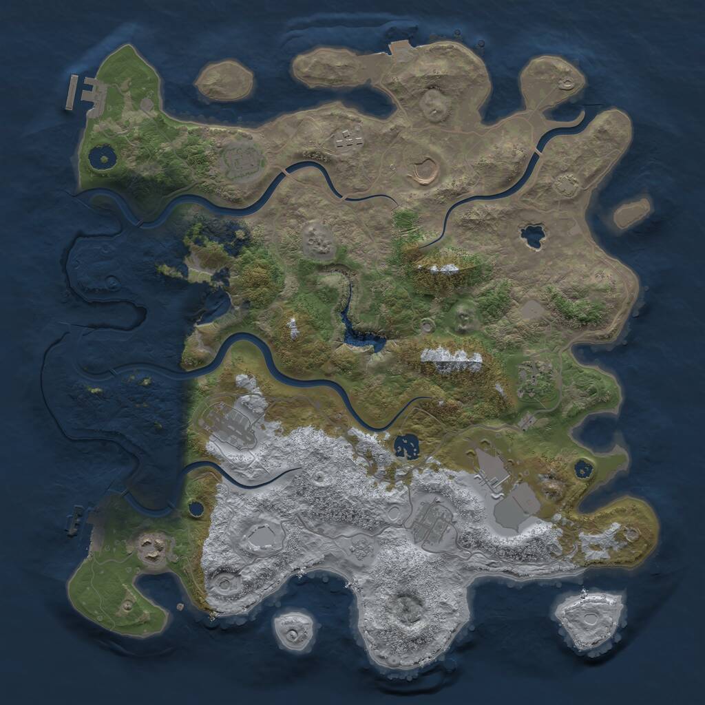 Rust Map: Procedural Map, Size: 4000, Seed: 987642139, 15 Monuments