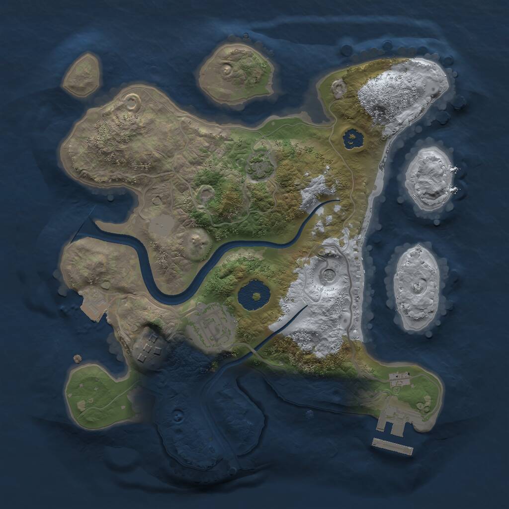 Rust Map: Procedural Map, Size: 2500, Seed: 20260806, 6 Monuments