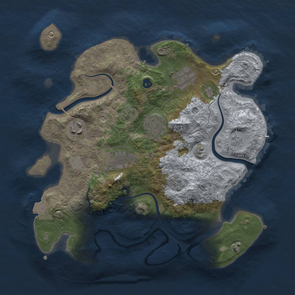 Rust Map: Procedural Map, Size: 3000, Seed: 4799, 9 Monuments
