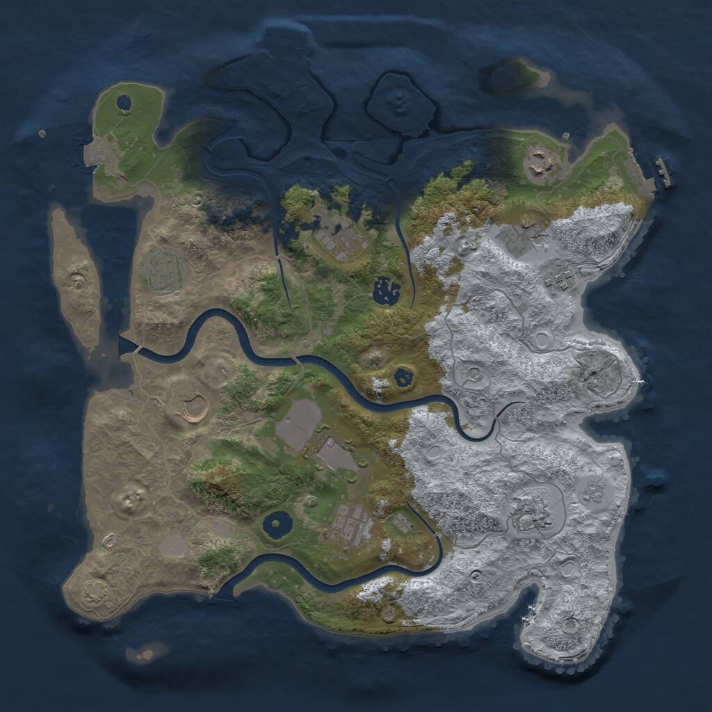 Rust Map: Procedural Map, Size: 3800, Seed: 1879903099, 16 Monuments
