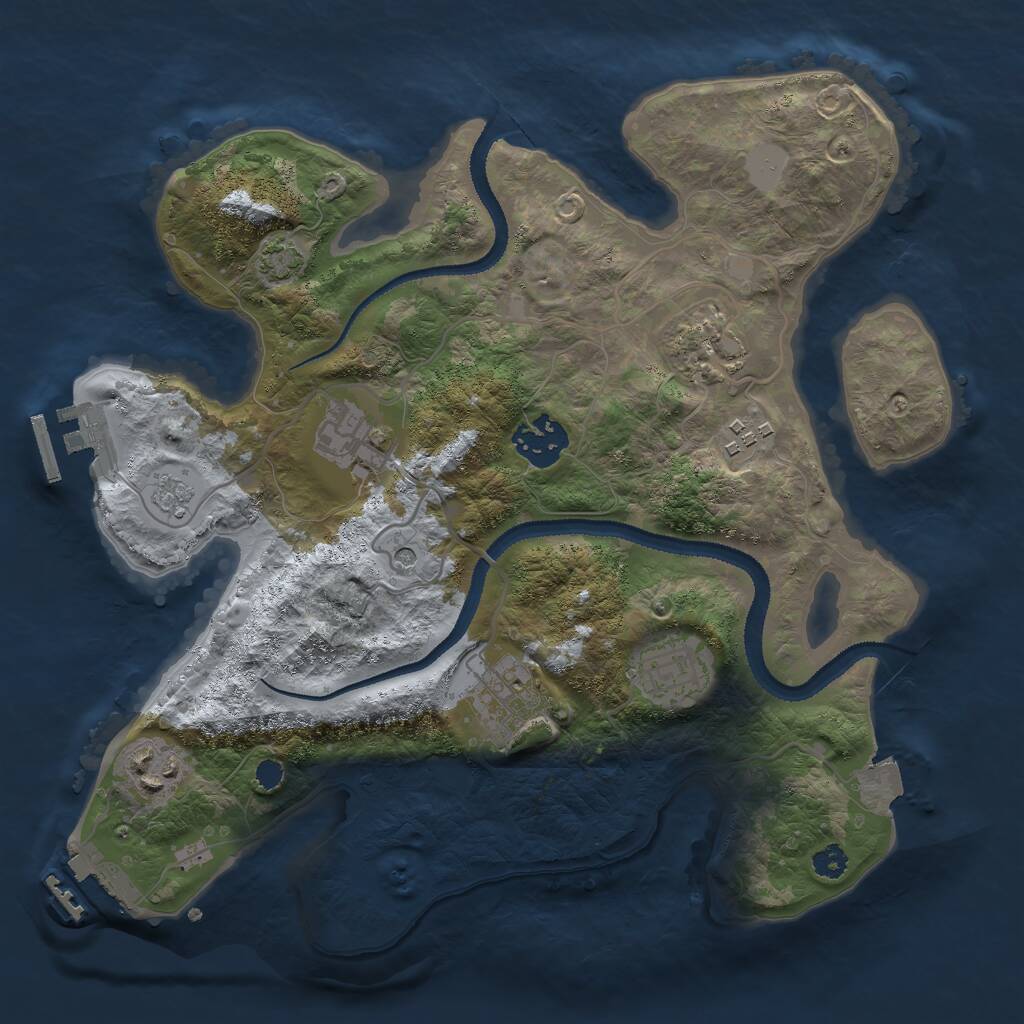 Rust Map: Procedural Map, Size: 3000, Seed: 2616707, 13 Monuments