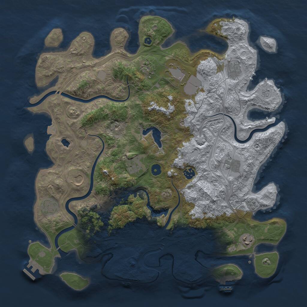 Rust Map: Procedural Map, Size: 4250, Seed: 330702674, 16 Monuments