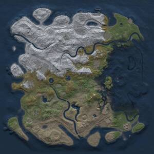 Thumbnail Rust Map: Procedural Map, Size: 4500, Seed: 309608747, 17 Monuments