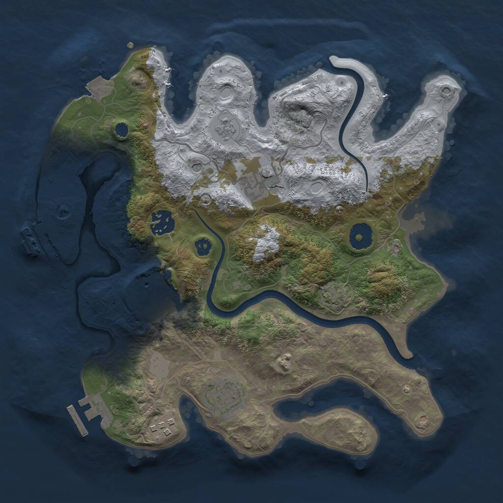 Rust Map: Procedural Map, Size: 3000, Seed: 270440697, 11 Monuments