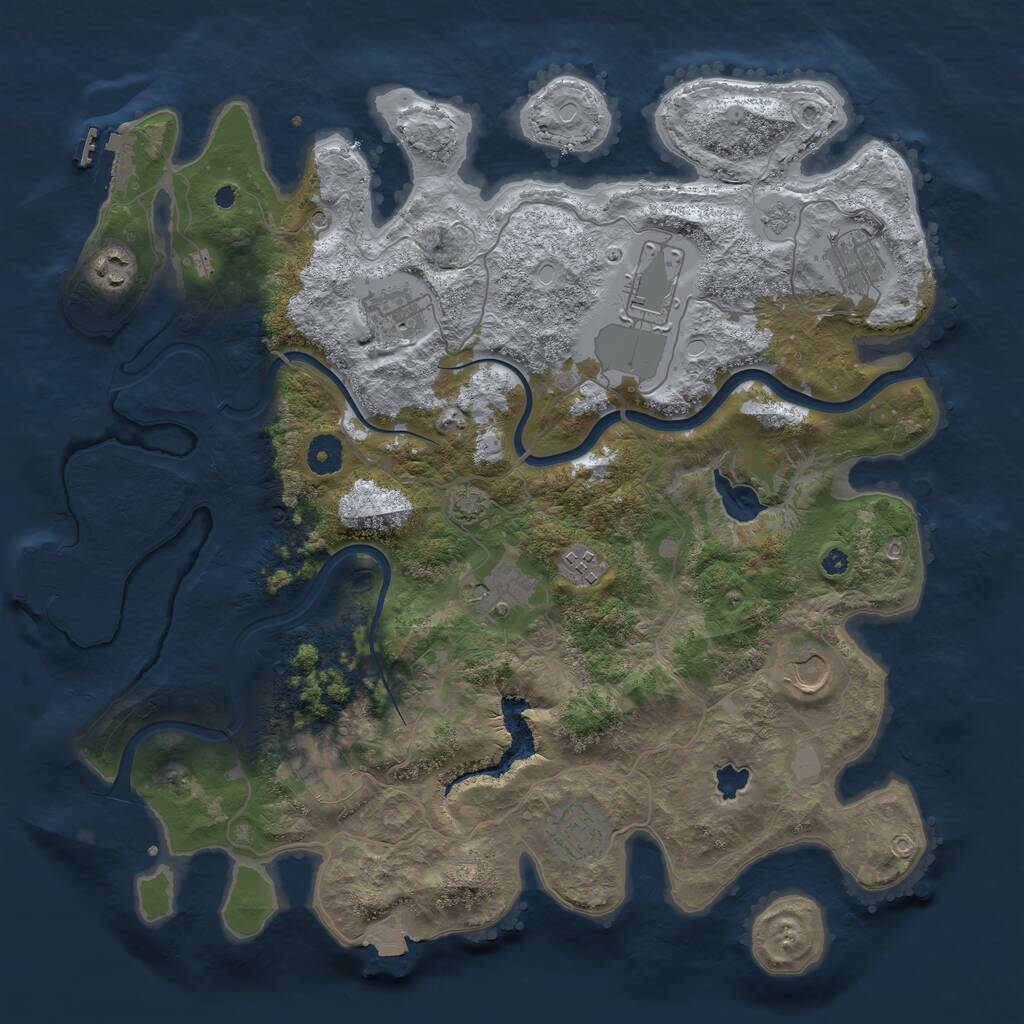 Rust Map: Procedural Map, Size: 4000, Seed: 998210, 15 Monuments