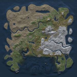 Thumbnail Rust Map: Procedural Map, Size: 5000, Seed: 1012695007, 17 Monuments