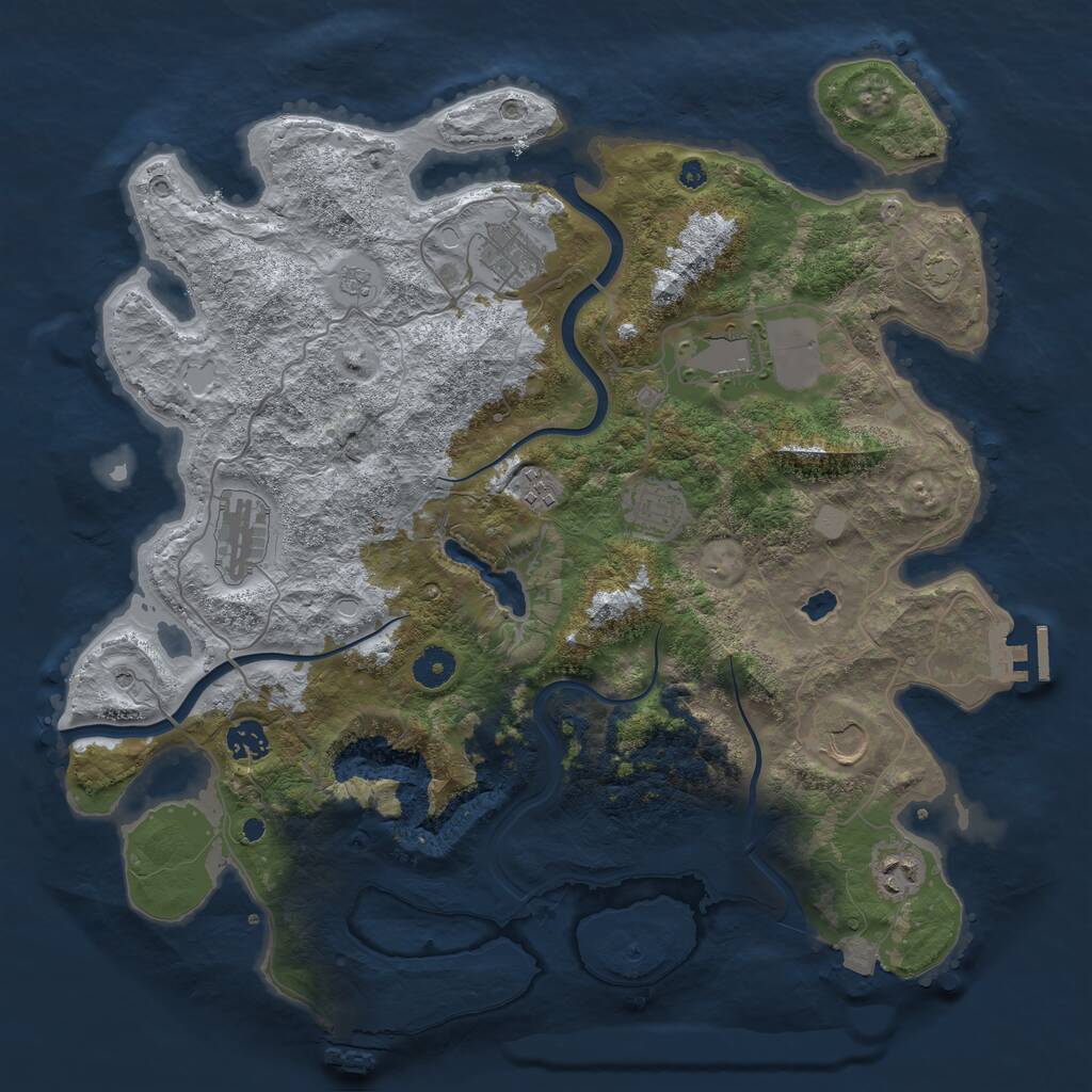 Rust Map: Procedural Map, Size: 4000, Seed: 1899515421, 14 Monuments