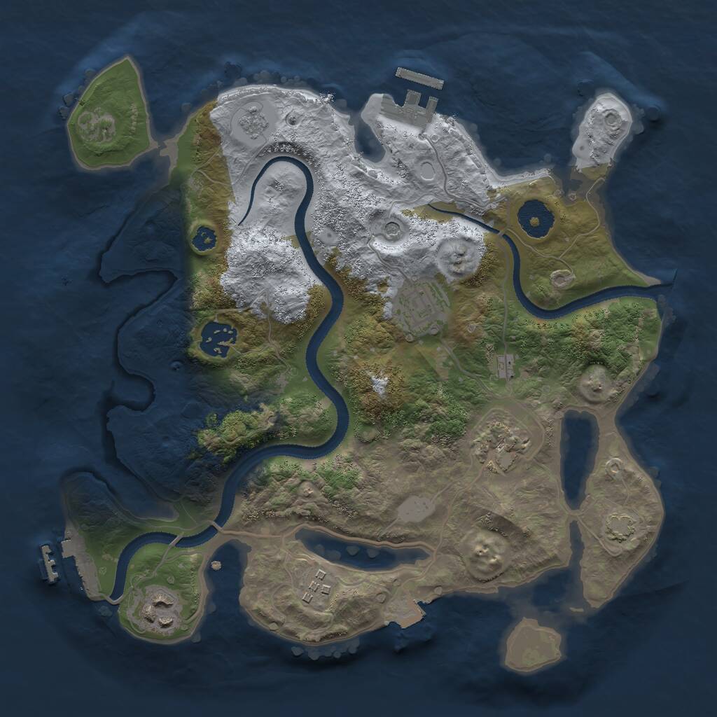 Rust Map: Procedural Map, Size: 3000, Seed: 815691389, 11 Monuments
