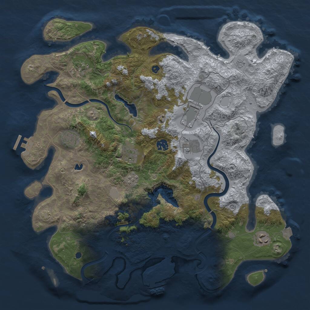 Rust Map: Procedural Map, Size: 4000, Seed: 1309755776, 14 Monuments