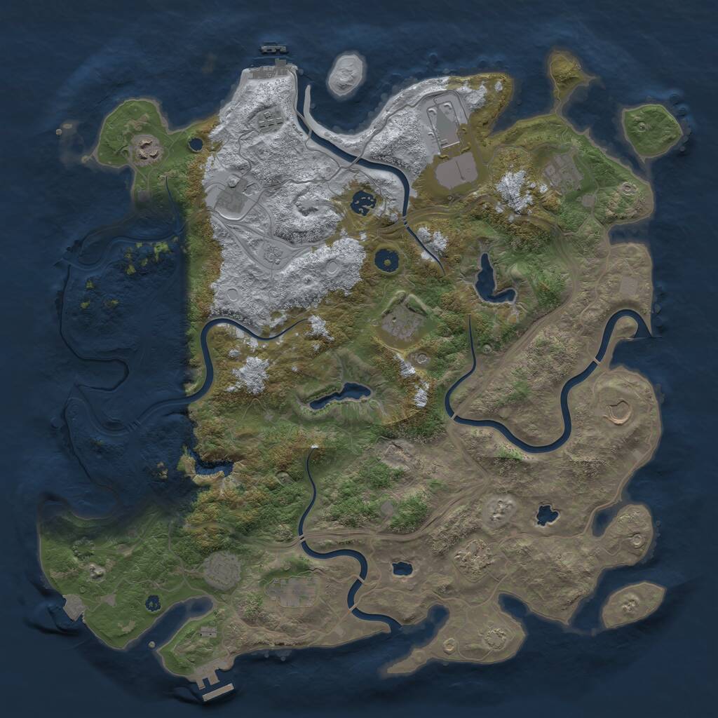Rust Map: Procedural Map, Size: 4500, Seed: 22091992, 17 Monuments