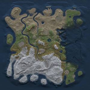 Thumbnail Rust Map: Procedural Map, Size: 4000, Seed: 363790310, 14 Monuments