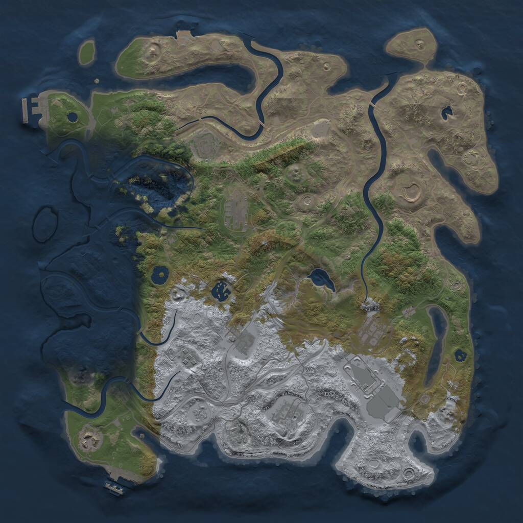 Rust Map: Procedural Map, Size: 4250, Seed: 80575446, 16 Monuments
