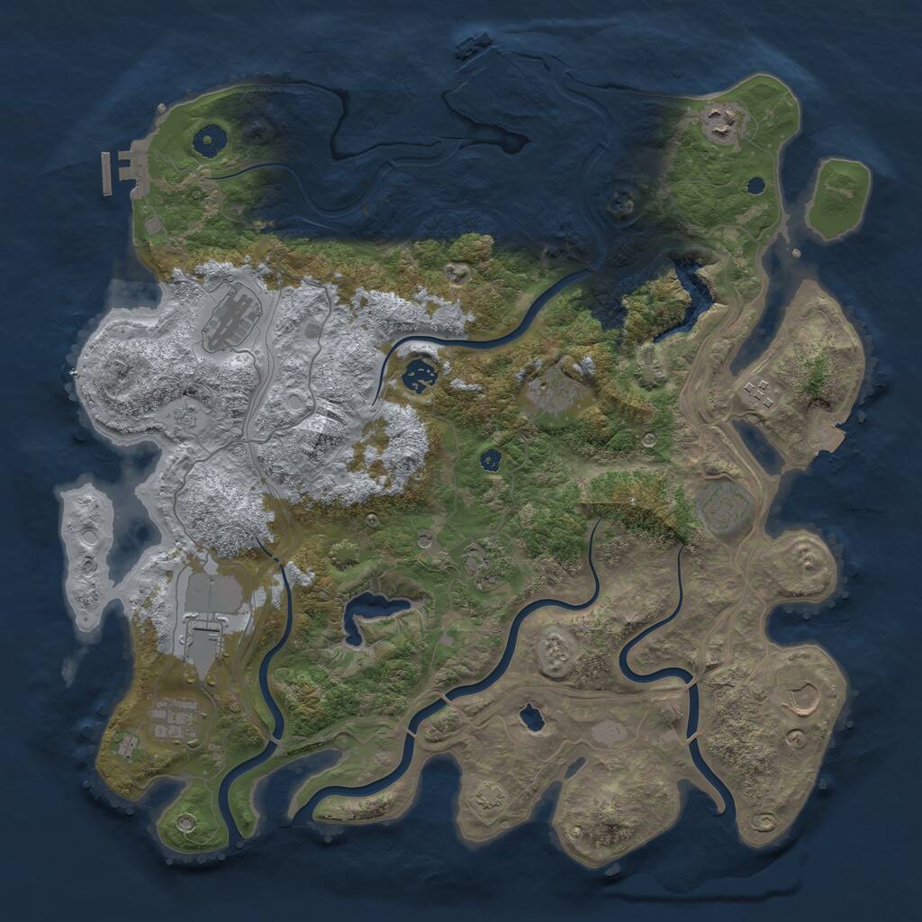 Rust Map: Procedural Map, Size: 4250, Seed: 580337756, 16 Monuments