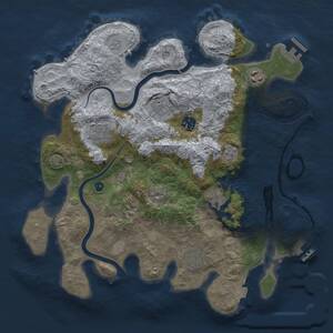 Thumbnail Rust Map: Procedural Map, Size: 3500, Seed: 1975716529, 14 Monuments