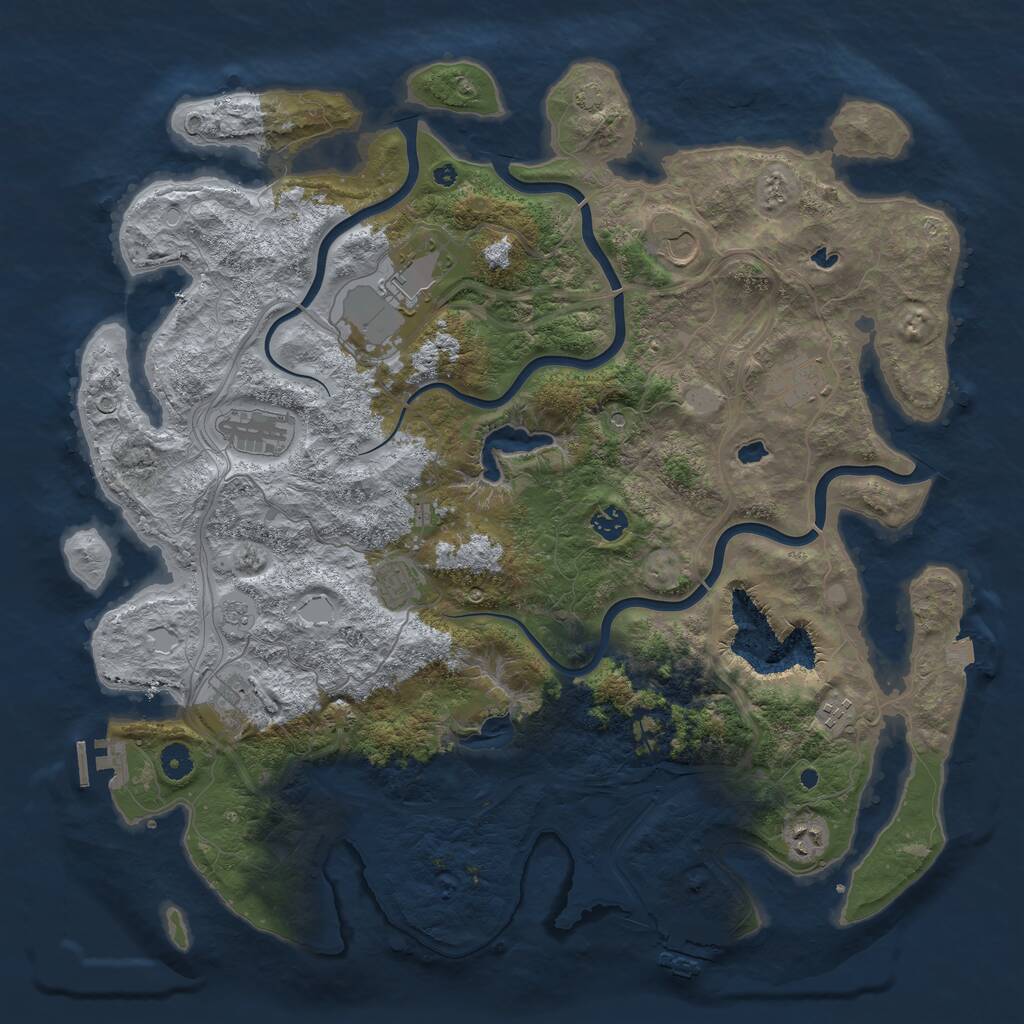 Rust Map: Procedural Map, Size: 4500, Seed: 549940803, 15 Monuments