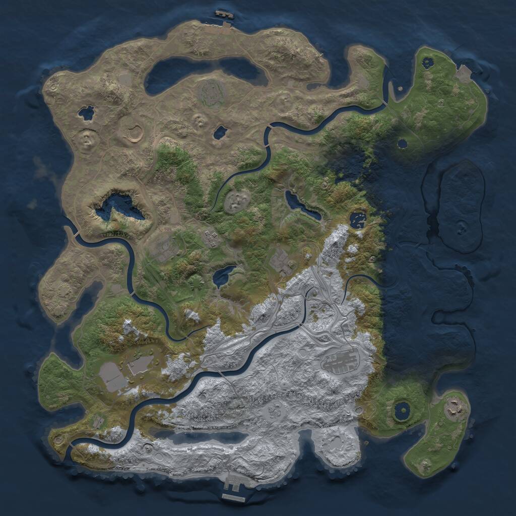 Rust Map: Procedural Map, Size: 4500, Seed: 713071830, 15 Monuments