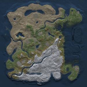 Thumbnail Rust Map: Procedural Map, Size: 4500, Seed: 713071830, 15 Monuments