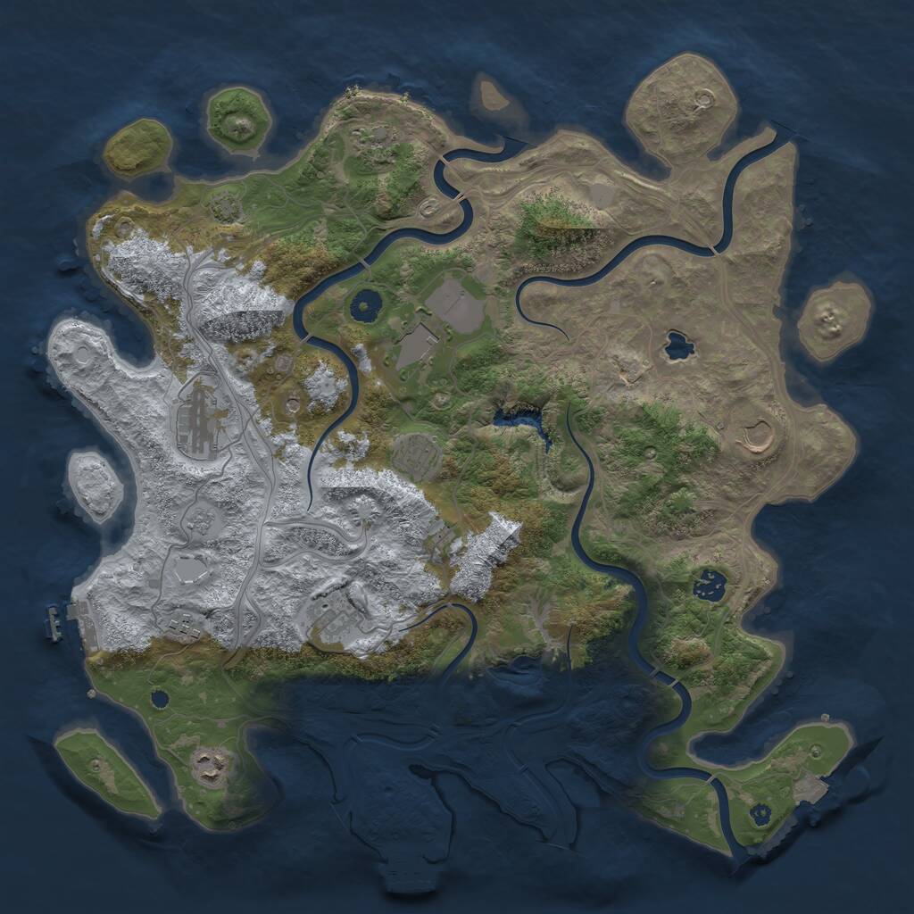 Rust Map: Procedural Map, Size: 4250, Seed: 696614432, 15 Monuments