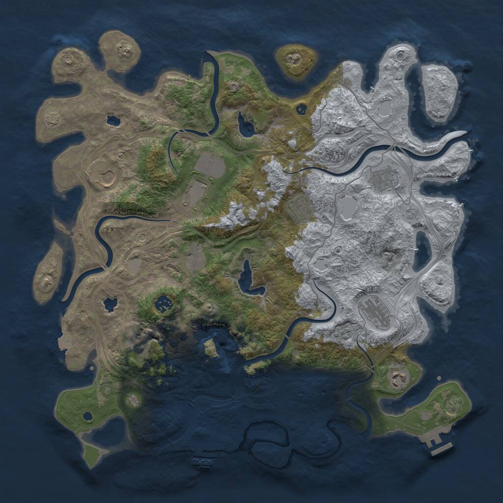Rust Map: Procedural Map, Size: 4500, Seed: 524257788, 16 Monuments