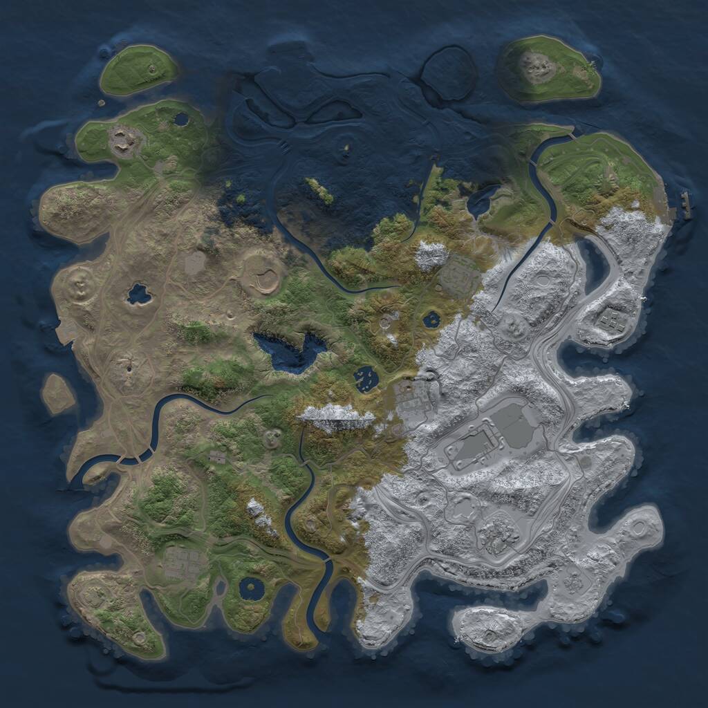 Rust Map: Procedural Map, Size: 4250, Seed: 185962090, 15 Monuments