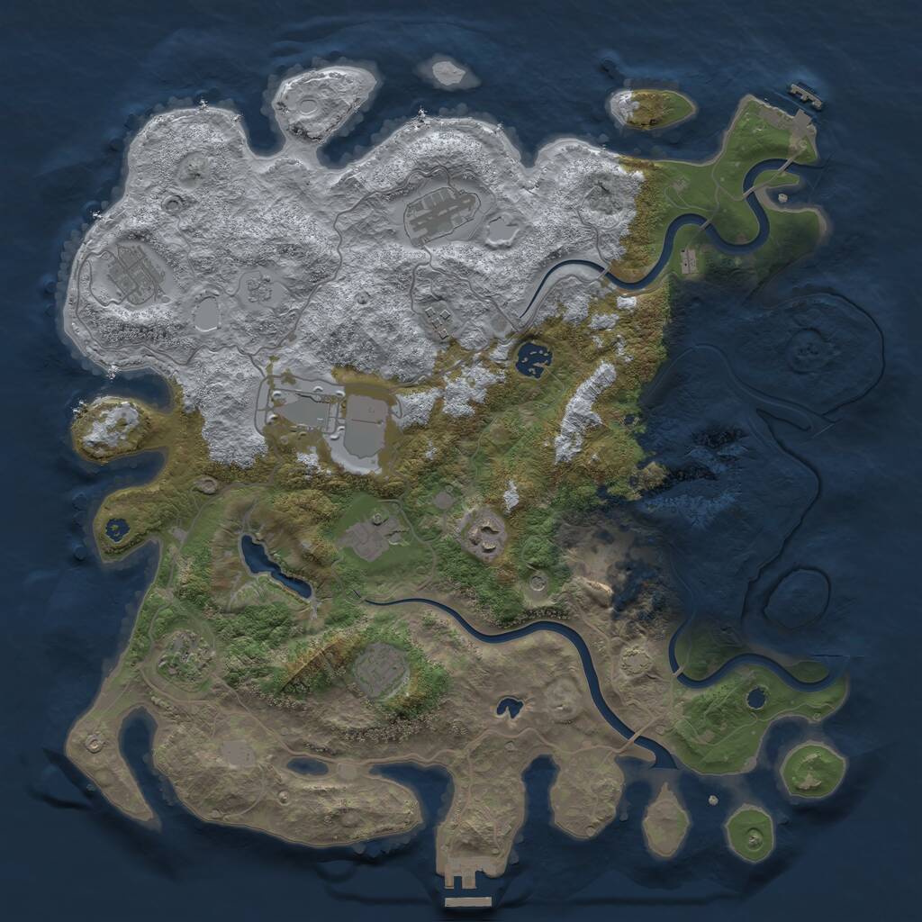 Rust Map: Procedural Map, Size: 4000, Seed: 848931, 16 Monuments