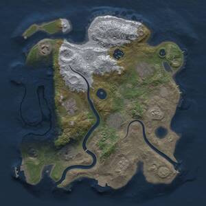 Thumbnail Rust Map: Procedural Map, Size: 3000, Seed: 499488346, 12 Monuments