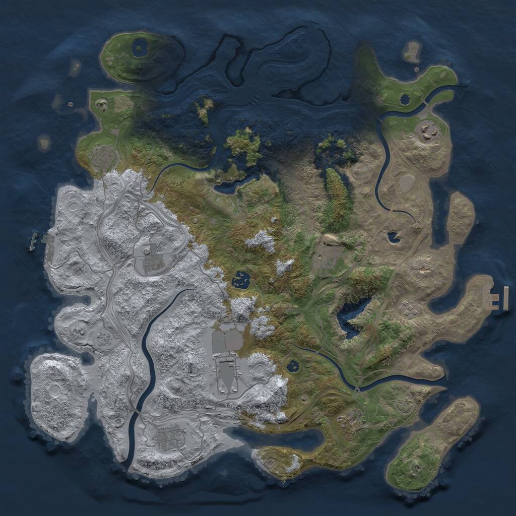Rust Map: Procedural Map, Size: 4250, Seed: 1386640412, 15 Monuments
