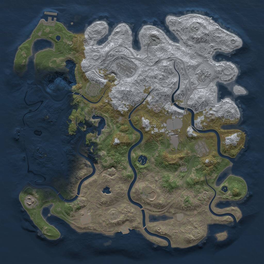 Rust Map: Procedural Map, Size: 4250, Seed: 1069781747, 16 Monuments