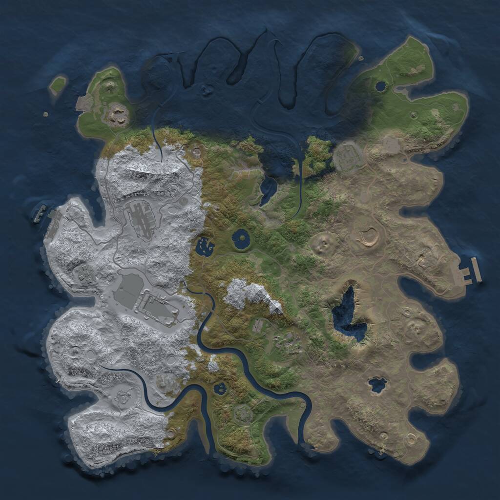 Rust Map: Procedural Map, Size: 4000, Seed: 463158, 14 Monuments