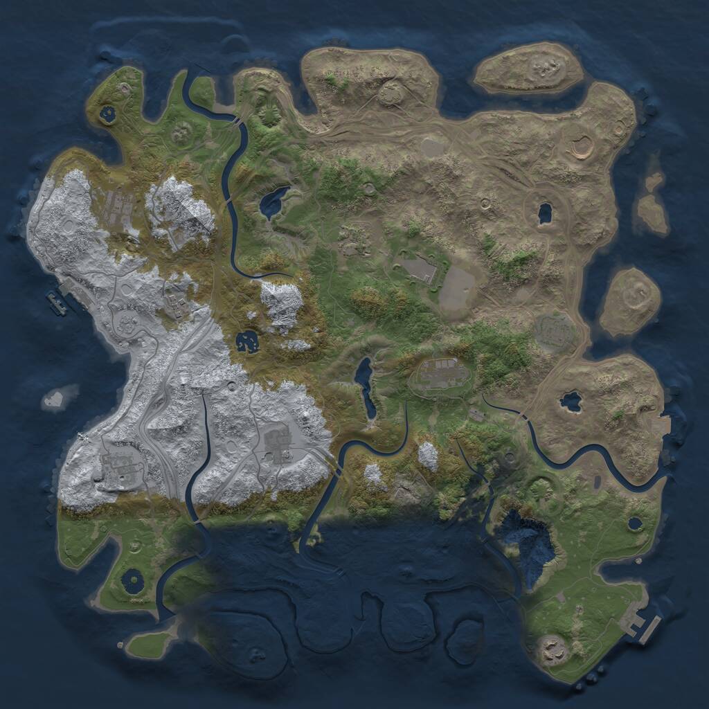 Rust Map: Procedural Map, Size: 4500, Seed: 1783471400, 17 Monuments