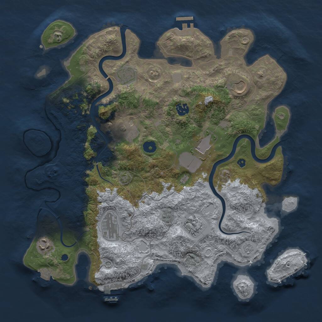 Rust Map: Procedural Map, Size: 3800, Seed: 2021265262, 15 Monuments