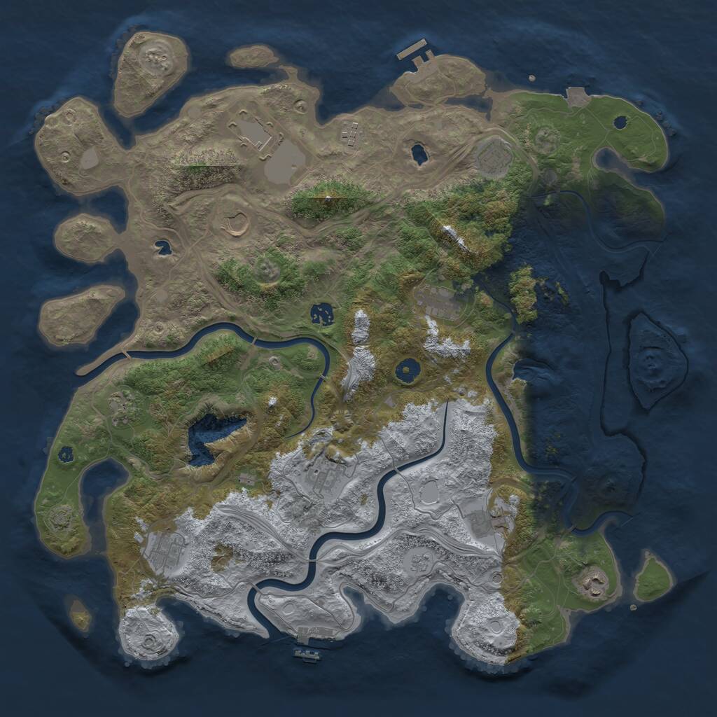 Rust Map: Procedural Map, Size: 4500, Seed: 1757588238, 17 Monuments