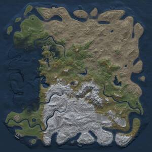 Thumbnail Rust Map: Procedural Map, Size: 6000, Seed: 1852438533, 17 Monuments