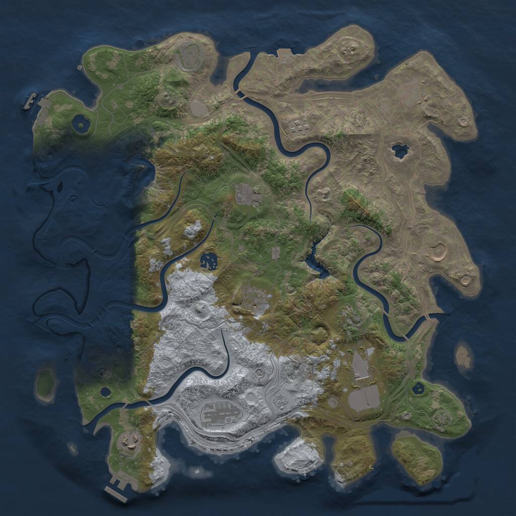 Rust Map: Procedural Map, Size: 4250, Seed: 1660797263, 17 Monuments
