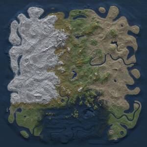 Thumbnail Rust Map: Procedural Map, Size: 6000, Seed: 12433, 17 Monuments