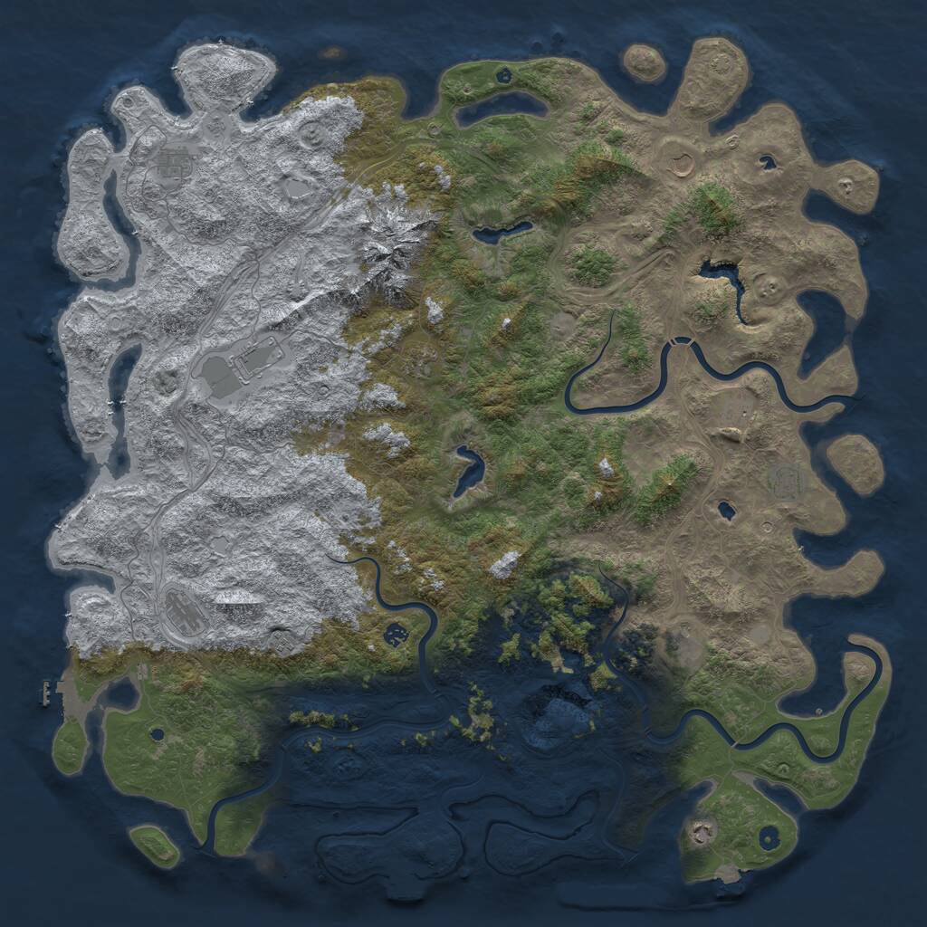 Rust Map: Procedural Map, Size: 6000, Seed: 12433, 17 Monuments
