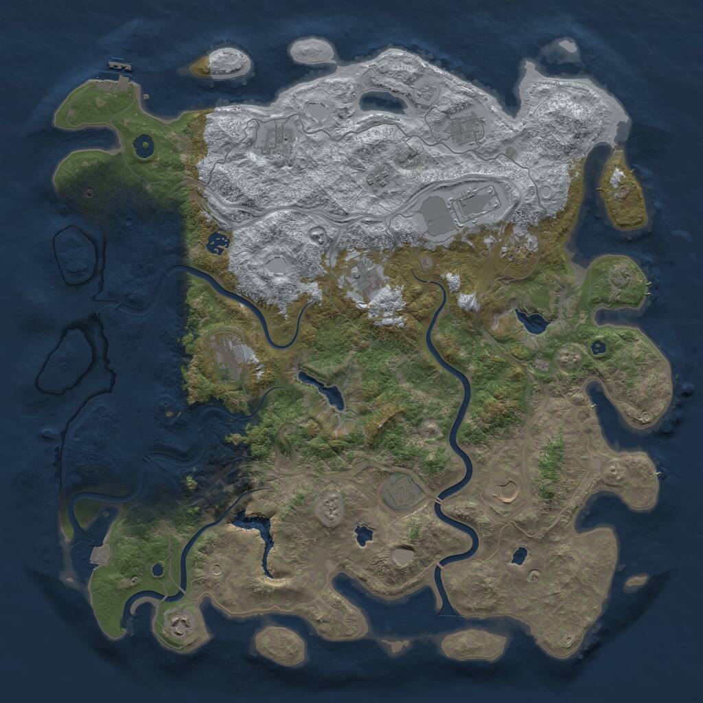 Rust Map: Procedural Map, Size: 4800, Seed: 1453011473, 16 Monuments