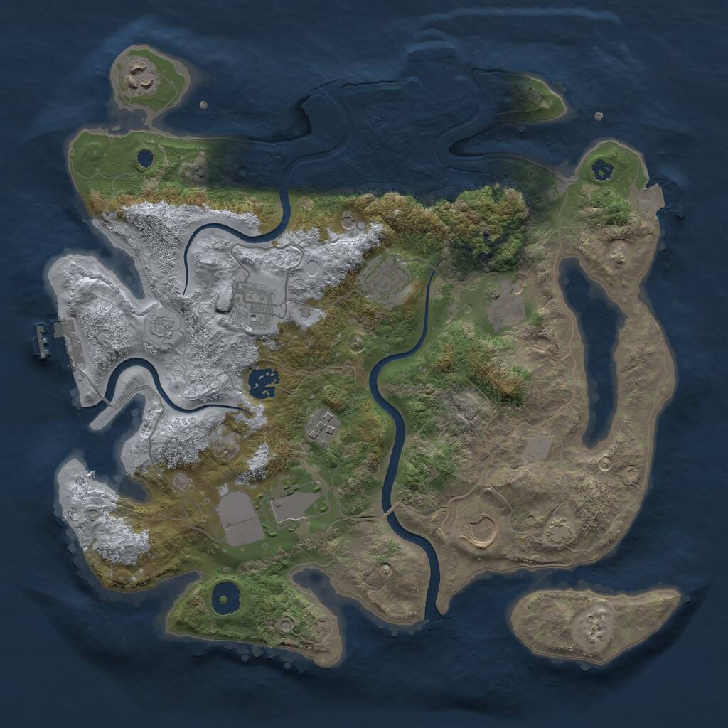Rust Map: Procedural Map, Size: 3500, Seed: 748291, 14 Monuments