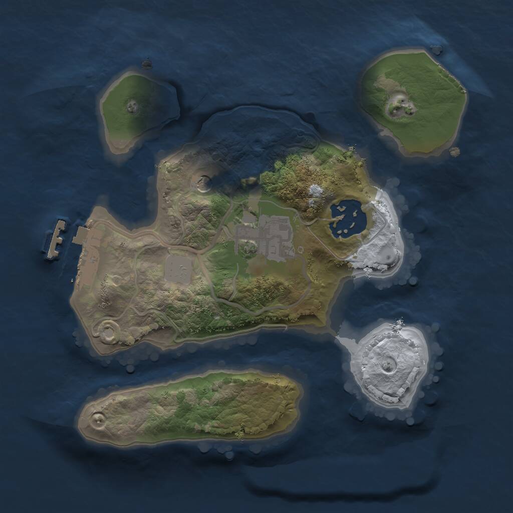 Rust Map: Procedural Map, Size: 2000, Seed: 1620925849, 5 Monuments